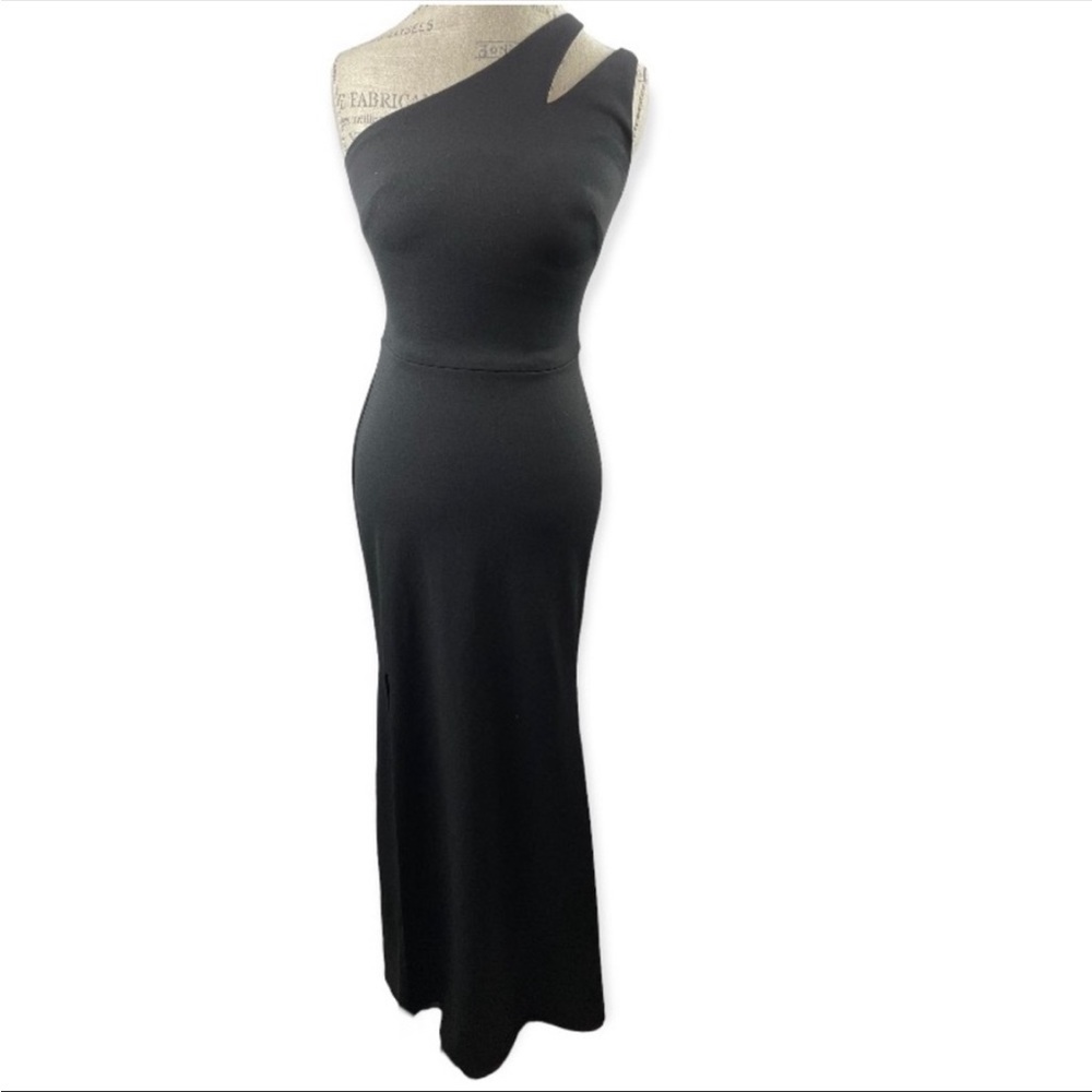 DAVIDS BRIDAL One Shoulder Maxi Dress Formal s Black size 2